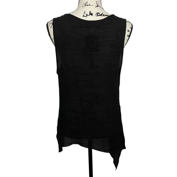 Pretty Angel Asymmetric Hem Linen Cotton Tank Top Lagenlook Handkerchief Hem S - Picture 3 of 9